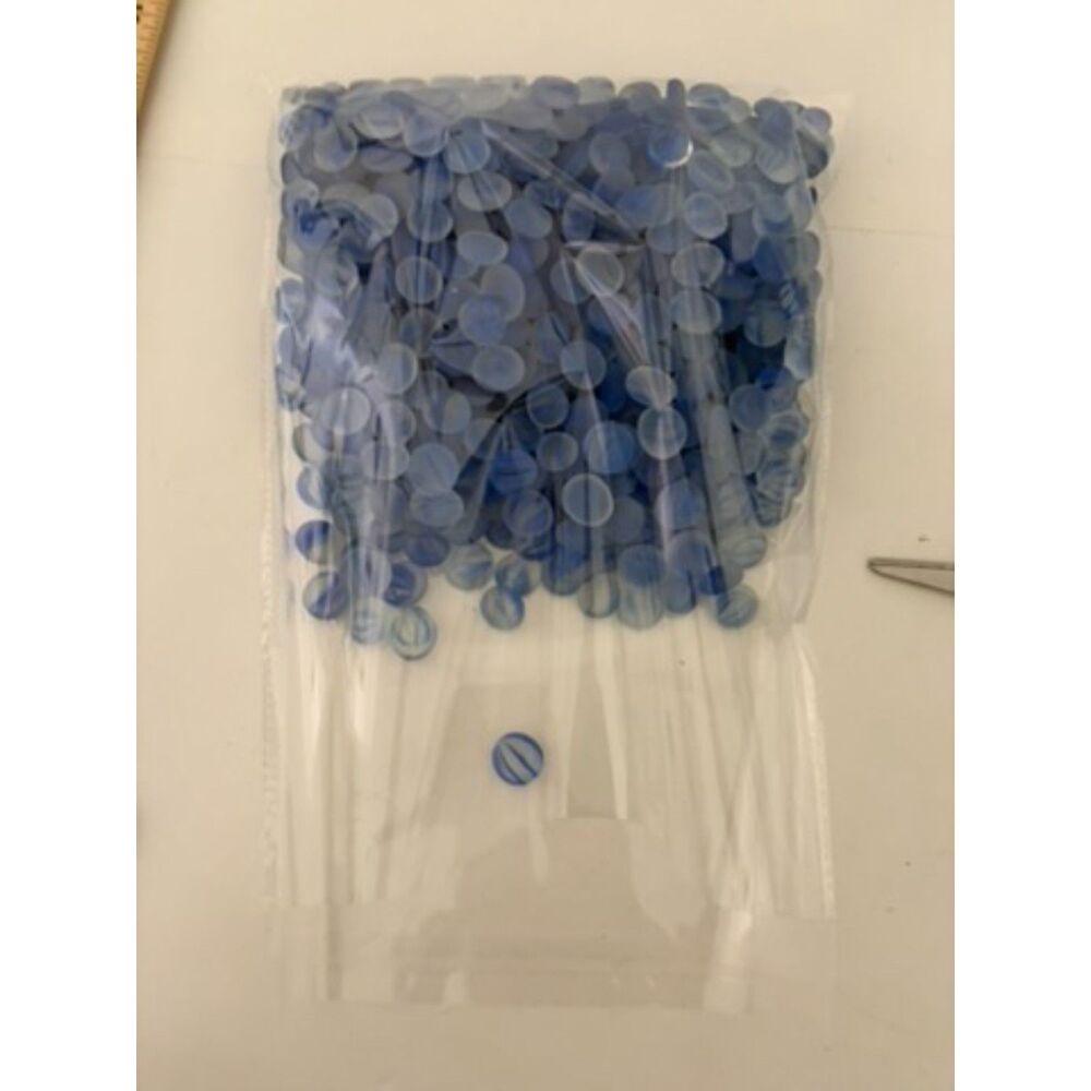 bulk bag of vtg akro agate style blue swirl glass stones